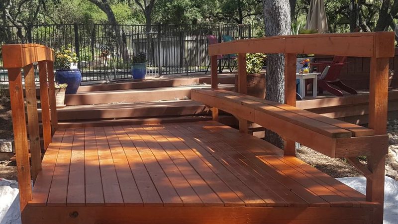 Stained bridge and deck